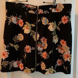 I.N.C. International Concepts Floral Zip Front A-Line Stretch Skirt large